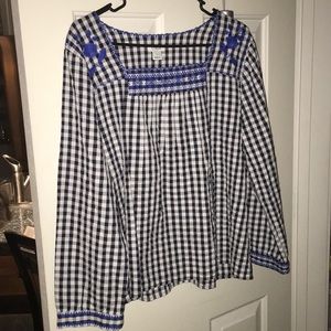 Gingham J Crew blouse